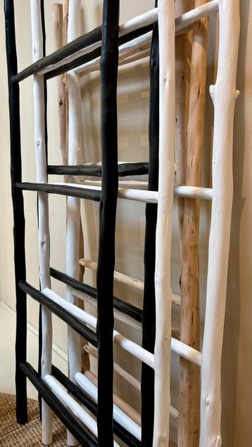 Teakhouten Ladders - 150/60cm wit/ zwart/ blank beschikbaar voor biedingen