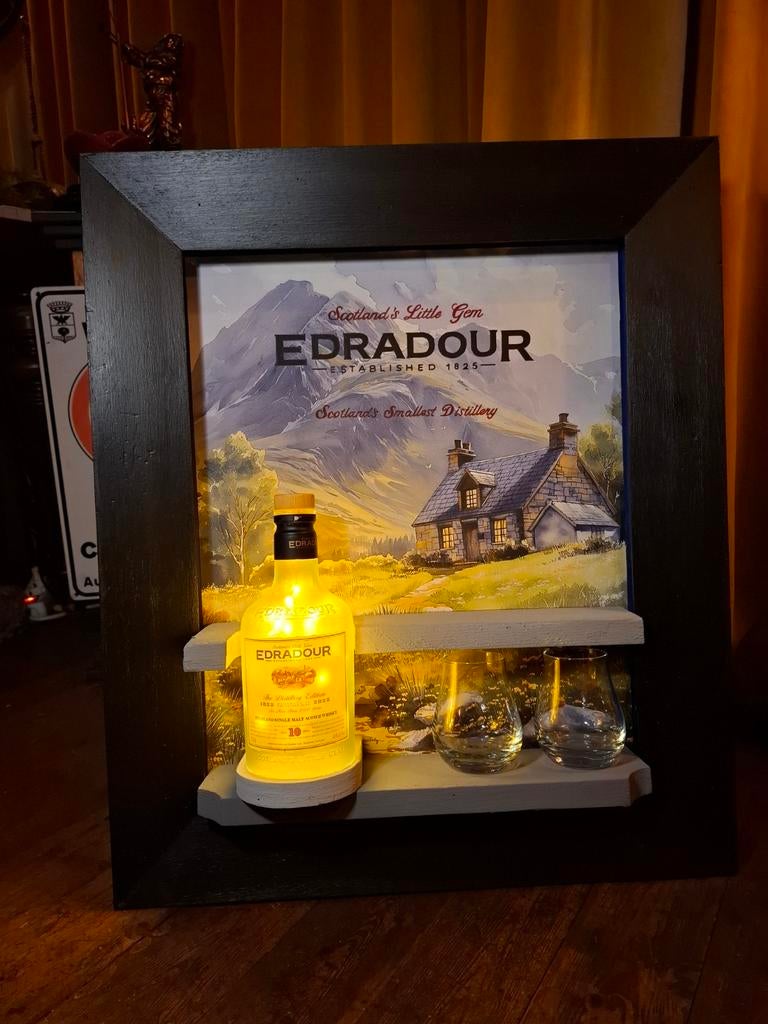 Mancave bar chillroom whisky edradour wand decoratie, Huis en Inrichting, Barren, Ophalen of Verzenden