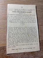 Laken Anna 1955 Leiden x van Schie - 28352, Verzamelen, Bidprentjes en Rouwkaarten, Ophalen of Verzenden, Bidprentje