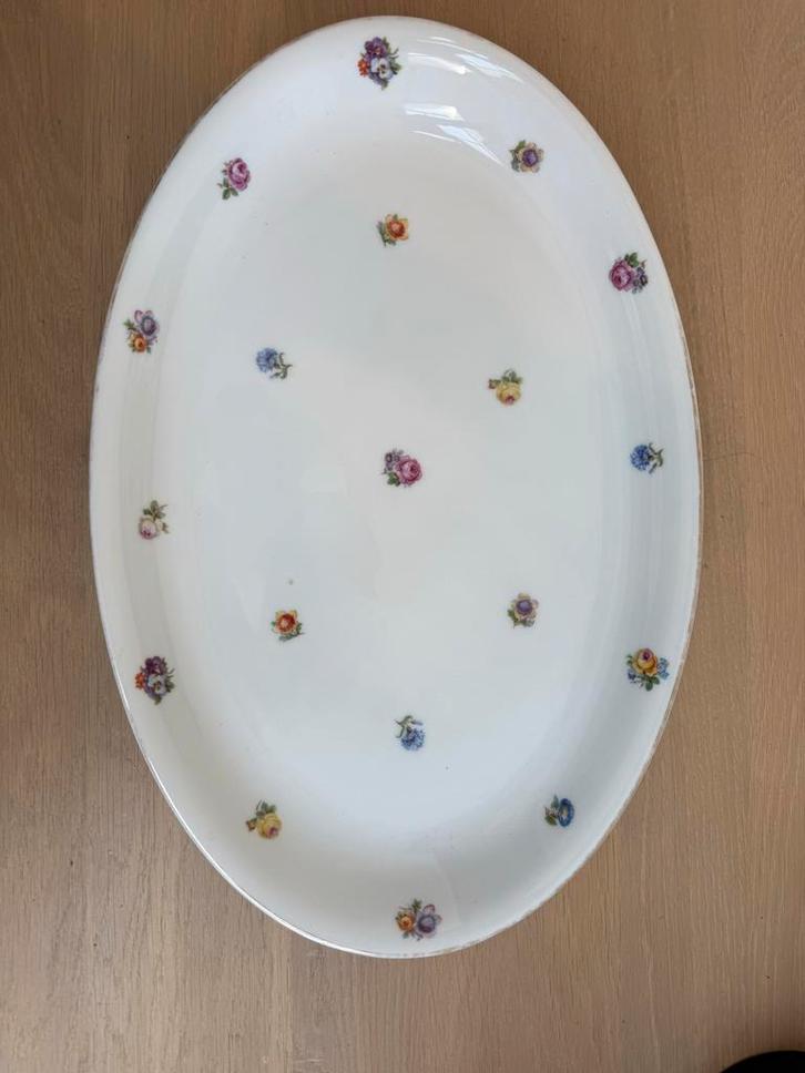 Thomas Bavaria Serveerschaal met Bloemen, Huis en Inrichting, Woonaccessoires | Schalen en Manden, Gebruikt, Schaal, Ovaal, Porselein of Keramiek