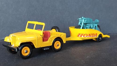 Jeep Willys Honda motor trailer Lesney Matchbox Pol, Hobby en Vrije tijd, Modelauto's | Overige schalen, Zo goed als nieuw, Ophalen of Verzenden