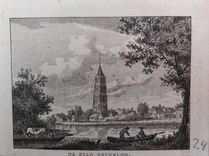 161 / Stad Heukelom  Gravure uit 1792 door J. Bulthuis, Antiek en Kunst, Kunst | Etsen en Gravures, Ophalen of Verzenden