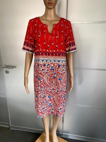 J436 Caroline Biss maat 38=M jurk jurkje rood/blauw/wit beschikbaar voor biedingen