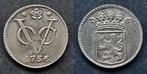 Halve zilveren VOC duit Holland 1756, Zilver, Vóór koninkrijk, Verzenden