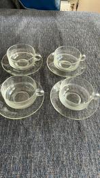 4 glazen soepkommen met schotel Duralex, Huis en Inrichting, Keuken | Servies, Gebruikt, Ophalen of Verzenden, Glas, Kom(men)