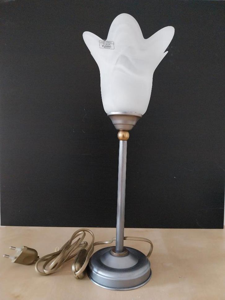 Schemerlamp nieuw in doos, Huis en Inrichting, Lampen | Tafellampen, Nieuw, Minder dan 50 cm, Glas, Metaal, Ophalen