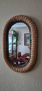 Vintage rotan rieten spiegel x 42 cm, Huis en Inrichting, Woonaccessoires | Spiegels, Ophalen of Verzenden, Zo goed als nieuw