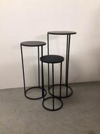 Set van 3 zwarte bijzettafels, Huis en Inrichting, Ophalen, Gebruikt