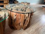 Mooie boomstam salon tafels, Huis en Inrichting, Tafels | Salontafels, Ophalen, Rond, 50 tot 100 cm, Zo goed als nieuw