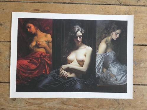 Kunst La Chibroneuse,  Le charme à 3 visages Naaktfotogratie, Antiek en Kunst, Kunst | Schilderijen | Modern, Ophalen of Verzenden