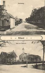 Rilland - Derdeweg + Kerk en Pastorie - B-keus - gelopen, Verzamelen, Ophalen of Verzenden, Voor 1920, Gelopen, Friesland