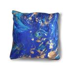 Plaid pillow blue marble kussen met plaid, Nieuw, Blauw, Ophalen of Verzenden, Vierkant