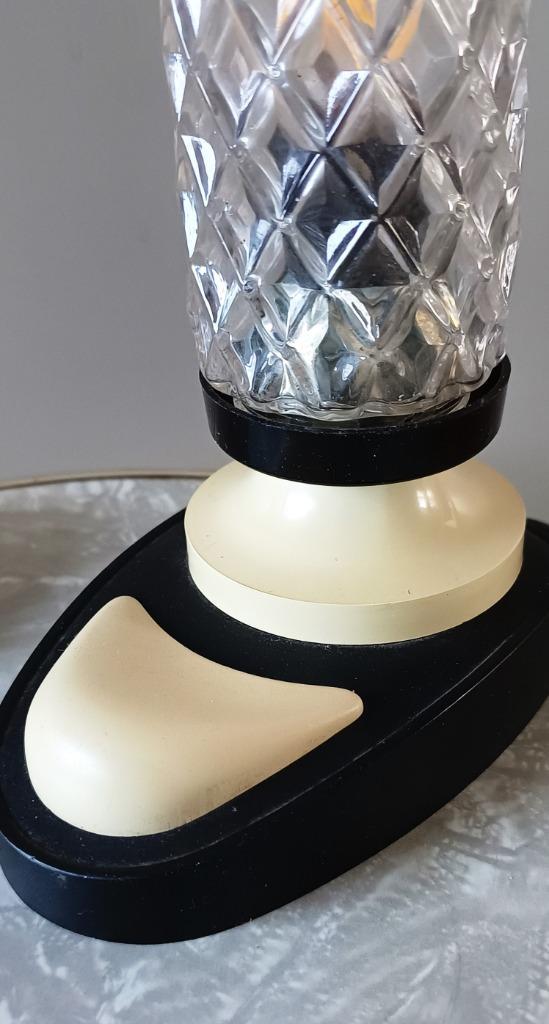 vintage tafellampje -tafellamp -zwart-wit bedlampje - retro, Huis en Inrichting, Lampen | Tafellampen, Gebruikt, Minder dan 50 cm