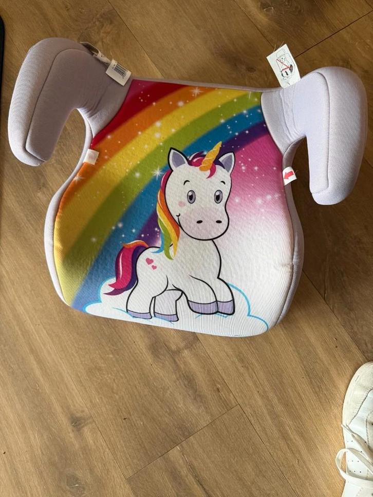 Zitverhoger met Unicorn, Kinderen en Baby's, Autostoeltjes, Gebruikt, Overige merken, 15 t/m 36 kg, Autogordel, Ophalen of Verzenden