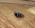 Ring 925 zilver markasiet onyx zwart antiek oude vintage, Sieraden, Tassen en Uiterlijk, Ringen, Met edelsteen, Gebruikt, 17 tot 18