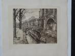 ets portiek Oude kerk gracht Delft H.W. Bremmer 1920, Antiek en Kunst, Kunst | Etsen en Gravures, Verzenden