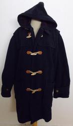 Donkerblauwe 65% wollen jas met capuchon van Rian Prucci! L, Kleding | Heren, Verzenden, Zo goed als nieuw, Maat 52/54 (L), Blauw