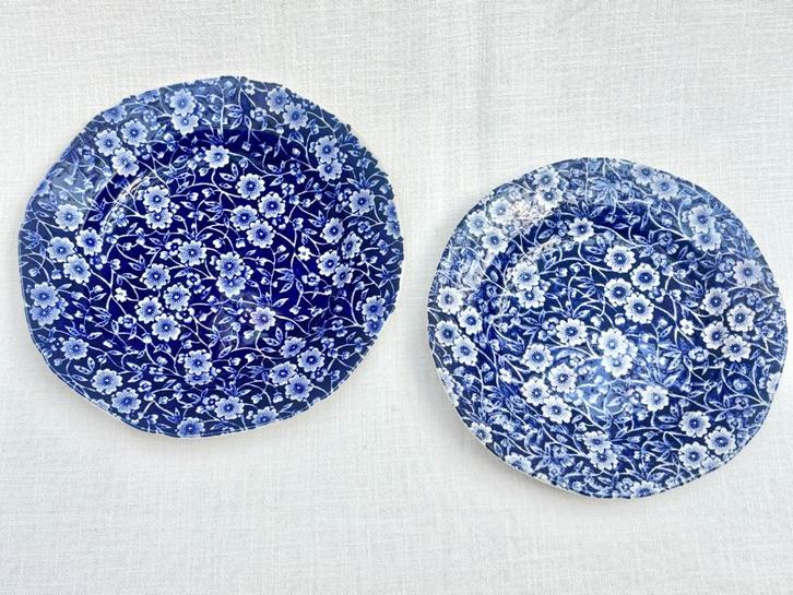 Burleigh - Blue Calico - Plates, Huis en Inrichting, Keuken | Servies, Zo goed als nieuw, Bord(en), Overige stijlen, Aardewerk