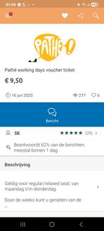 pas op oplichter actief pathe kaartjes, Tickets en Kaartjes, Drie personen of meer, Overige soorten, Overige typen