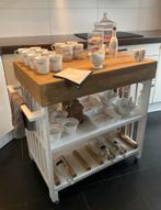 Keukentrolley Werkbank Wit & Wagondelen Flesserek Trolley, Ophalen of Verzenden, Zo goed als nieuw