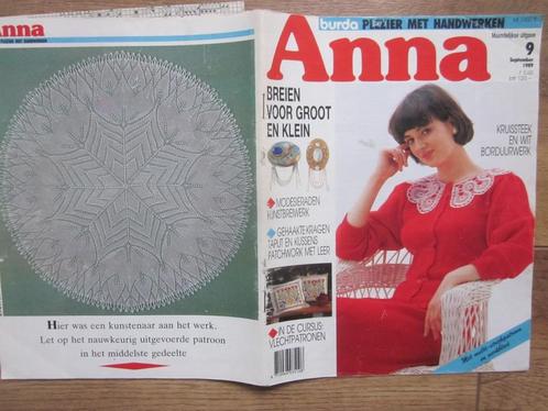 Anna Burda Plezier met Handwerken september 1989, Hobby en Vrije tijd, Breien en Haken, Gebruikt, Breien of Haken, Patroon of Boek