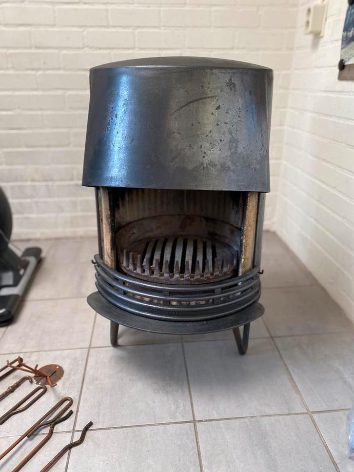 TASSO Deense houtkachel gietijzeren open haard met haardstel, Huis en Inrichting, Kachels, Gebruikt, Vrijstaand, Houtkachel, Hout