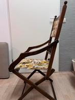 Vintage houten klapstoel met bloemenmotief, Ophalen of Verzenden