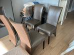 Eetkamerstoelen. Lederlook ., Huis en Inrichting, Stoelen, Ophalen, Bruin, Leer, Zo goed als nieuw
