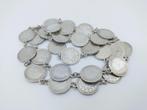 Zilveren dubbeltjes ketting, Wilhelmina, 63 cm., Verzenden, Zilver, Ketting