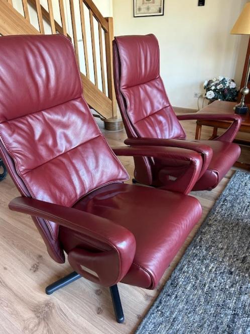 Relaxfauteuil Tulipa 3 motorig met accu, Huis en Inrichting, Fauteuils, Zo goed als nieuw, Leer, Metaal, 50 tot 75 cm, Minder dan 75 cm