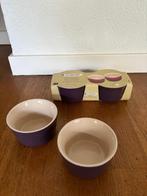 Le Creuset 4 ramekins paars, Nieuw, Ophalen of Verzenden, Schaal of Schalen, Overige stijlen