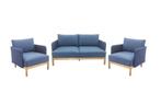 Kolbe Stoel-bank loungeset | Acacia en Rope | Navy blue, 4 zitplaatsen, Verzenden, Nieuw, Loungeset