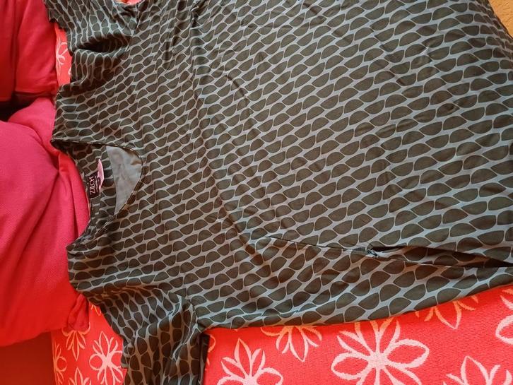 Zilch Jurk - Groen/Turquoise Print, Natuurlijke Materialen, Kleding | Dames, Jurken, Zo goed als nieuw, Maat 42/44 (L), Groen