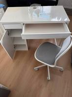 Netjes Ikea bureau  met lades en kastje en stoel, Ophalen, Gebruikt, Bureau
