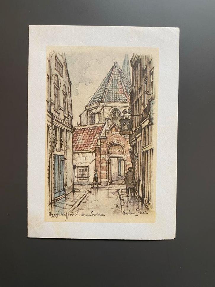 Kaart Begijnhofpoort Amsterdam - Beschreven, Antiek en Kunst, Kunst | Tekeningen en Foto's, Ophalen of Verzenden
