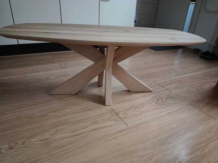 Nieuwe Deense ovale salontafel - blank eiken, Huis en Inrichting, Tafels | Salontafels, Nieuw, Minder dan 50 cm, 50 tot 100 cm
