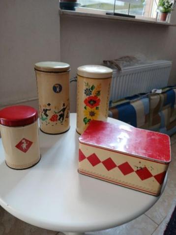 4 Vintage Koekblikken,Turksma,Verkade,Bolletje2,(adv308 beschikbaar voor biedingen