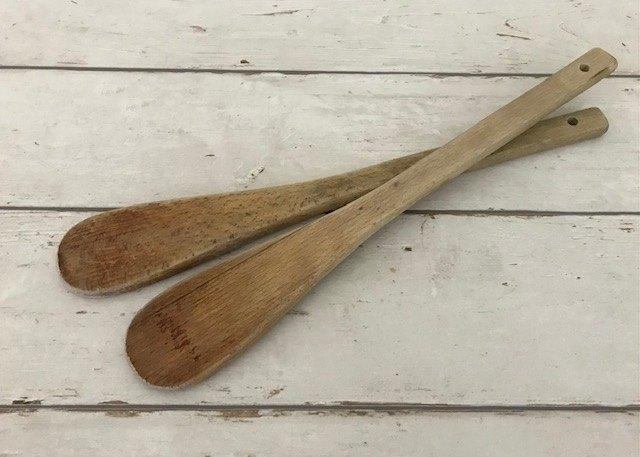 Vintage spatel pollepel stevig formaat, Ophalen of Verzenden