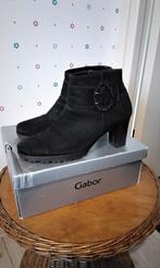 Gabor,  zwart suède enkellaarzen,  maat 7, comfort G., Zwart, Lage of Enkellaarzen, Gabor, Ophalen of Verzenden