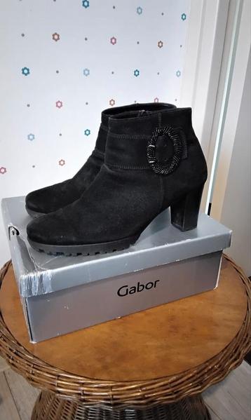 Gabor,  zwart suède enkellaarzen,  maat 7, comfort G. beschikbaar voor biedingen