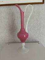 Murano Opaline vaas kruik karaf glaskunst roze wit, Antiek en Kunst, Ophalen of Verzenden