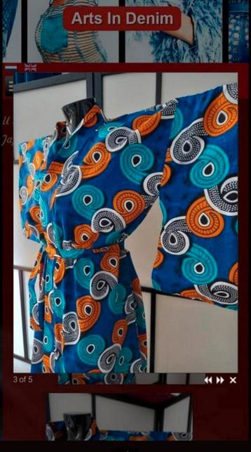 Kimono japanse stijl,  gemaakt met Afrikaanse wax katoen  beschikbaar voor biedingen