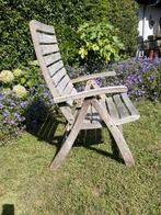 Houten Tuinstoel - Verstelbaar & Inklapbaar, Ophalen, Gebruikt, Hout, Inklapbaar