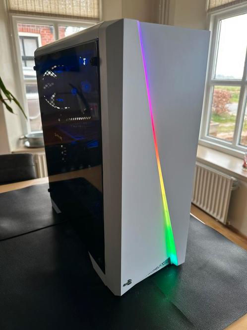 Witte gaming pc, i7 4770, RX 580, 16 GB Ram, Computers en Software, Desktop Pc's, Zo goed als nieuw, 3 tot 4 Ghz, SSD, 16 GB, Met videokaart