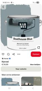 BOATHOUSE BLUE 3,5 liter.muurverf.  NIEUW, Doe-het-zelf en Verbouw, Ophalen, Nieuw, Blauw