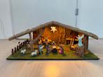 Kerststal met verlichting - handgemaakt, Antiek en Kunst, Ophalen