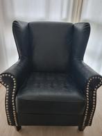 zwart leren barok stoel, 75 tot 100 cm, Minder dan 75 cm, Gebruikt, Leer