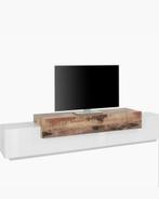 Stijlvol TV meubel 240cm - Mangohout & Wit, Huis en Inrichting, Kasten | Televisiemeubels, Ophalen of Verzenden, Zo goed als nieuw
