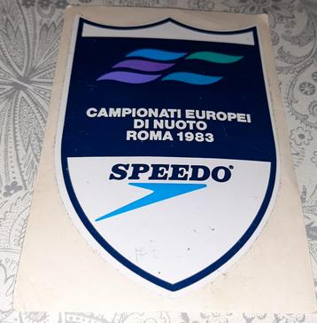 Vintage sticker Speedo KAMPIOENSCHAPPEN ZWEMMEN ROME 1983