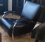 Zwart leren fauteuil/stoel of lounge meubel Italiaans design, Leer, 75 tot 100 cm, Italiaans design , industrie design, Zo goed als nieuw